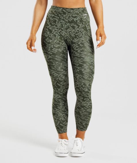 Legginsy Gymshark Treningowe Damskie Zielone | PL 893LFN